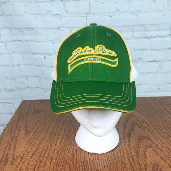 John DeereSince 1837 Green Yellow hat Velcro sizing - Picture 1 of 10
